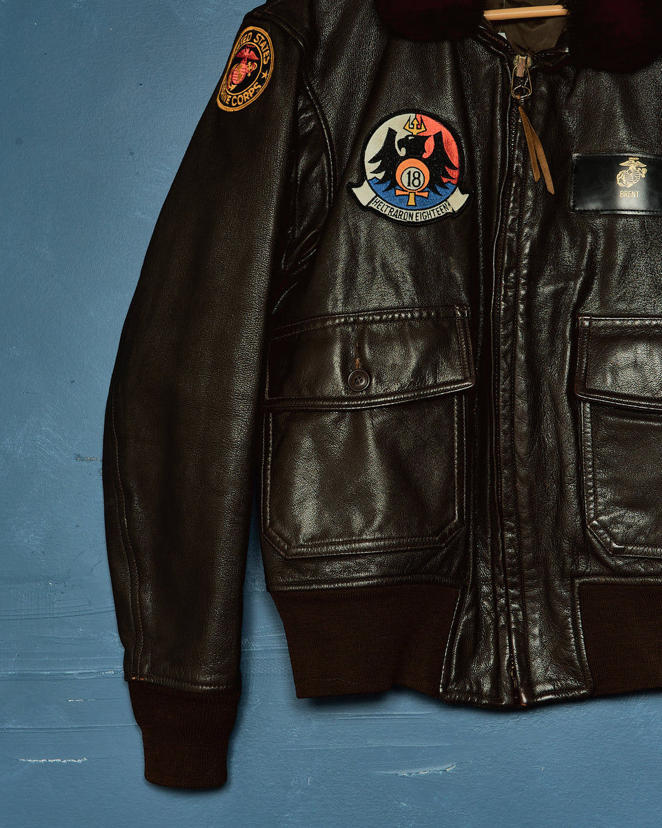 Usmc leather flight on sale jacket