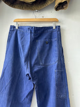 Load image into Gallery viewer, 1950s Blue French Moleskin Trouser 32x28
