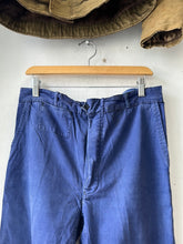 Load image into Gallery viewer, 1950s Blue French Moleskin Trouser 32x28
