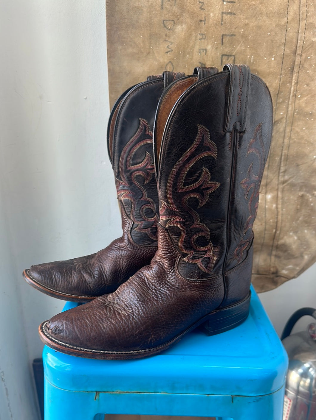 Tony Lama Cowboy Boots - Dark Brown - Size 9 M 10.5 W
