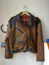 Load image into Gallery viewer, 1960s/70s Mixed Suede Leather Moto Jacket
