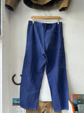 Load image into Gallery viewer, 1950s Blue French Moleskin Trouser 32x28
