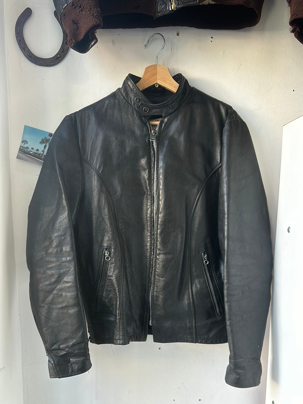 1970s Excelled Leather Cafe Racer Jacket