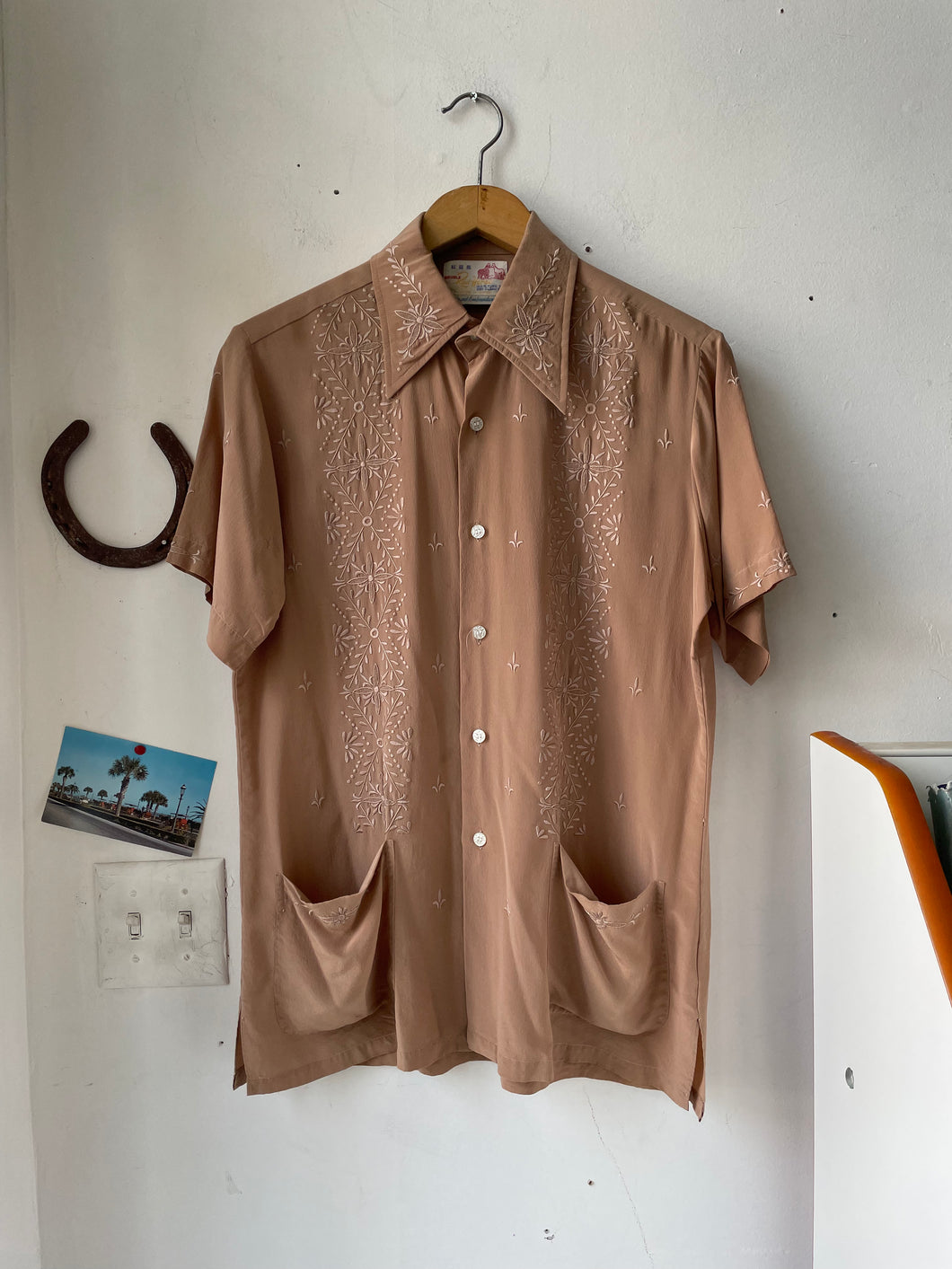 1970s Silk Guayabera Shirt