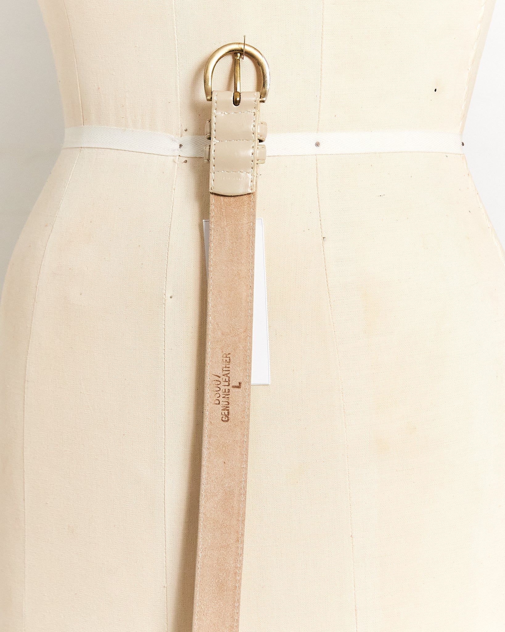 Light Beige Leather Belt